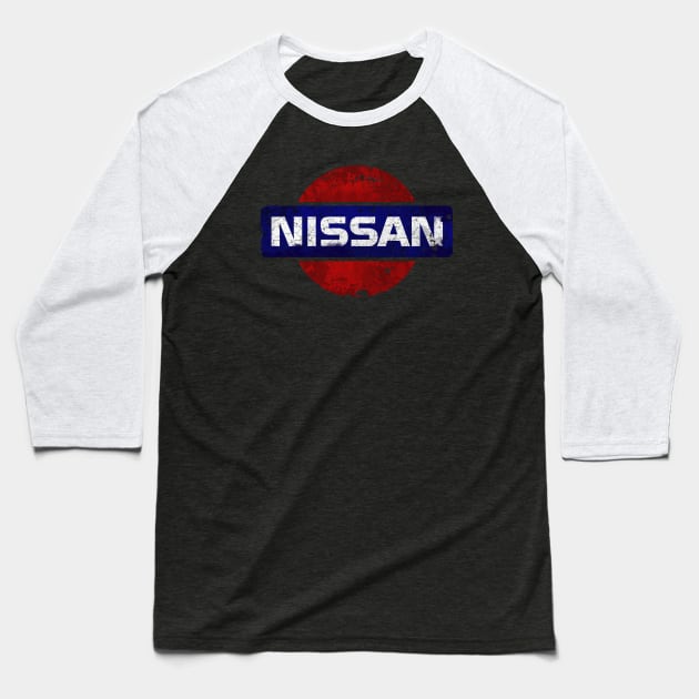 Distressed Nissan Retro Baseball T-Shirt by From Nowhere